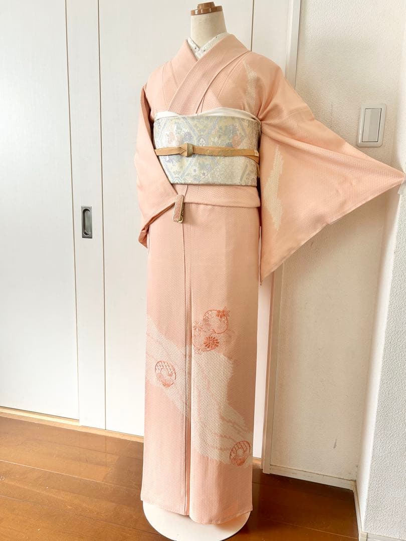 美品　一部しつけ糸付き　総刺繍　正絹訪問着　フルセット4点　入学式　七五三