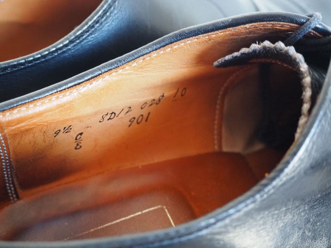 靴 Alden 901 Black Punched Cap Toe