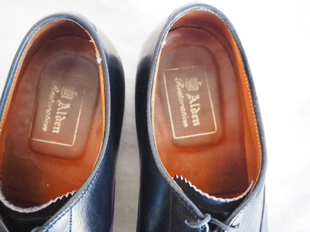 靴 Alden 901 Black Punched Cap Toe