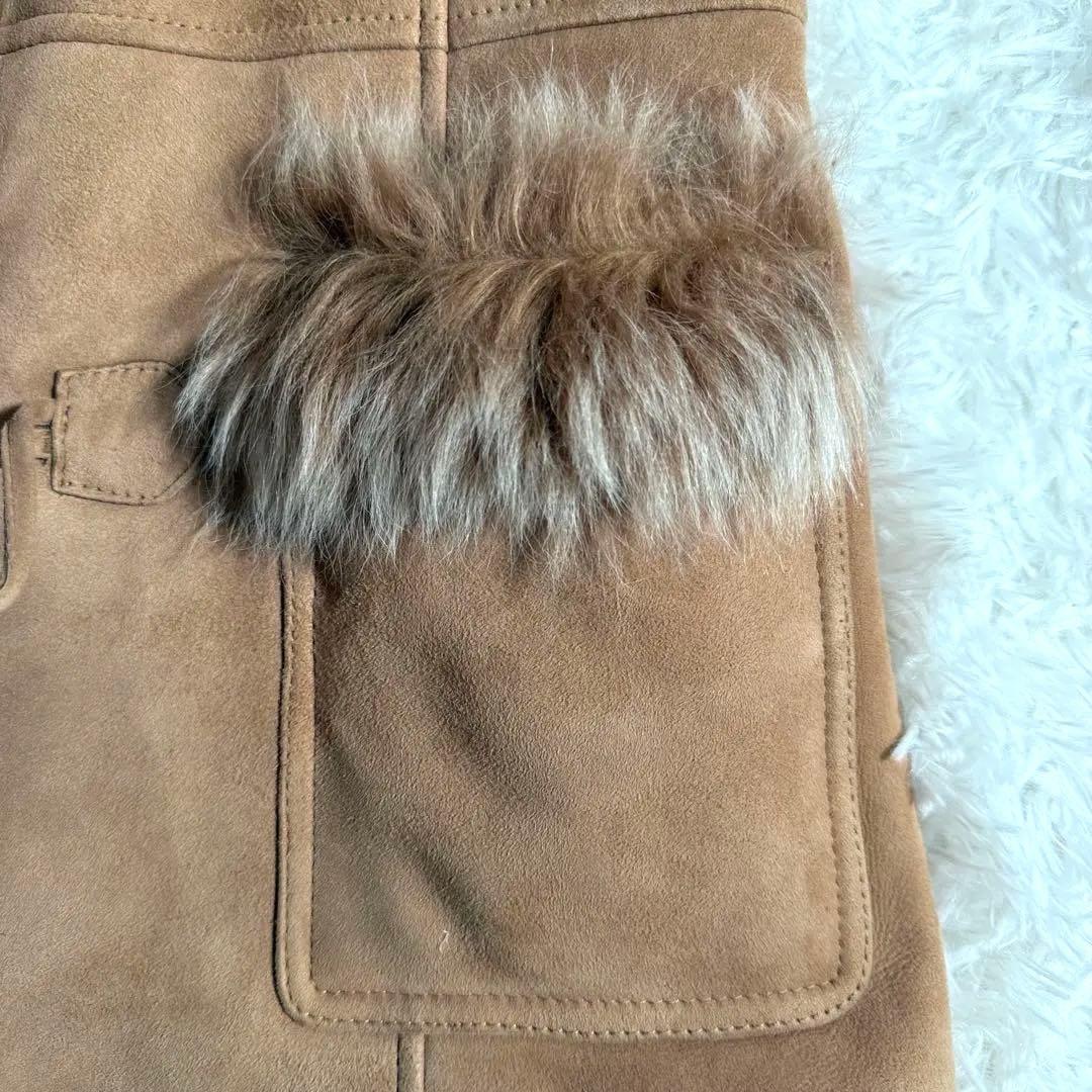 ダッフルコート ムートンコート Aライン フーディ トグルボタン 羊皮 毛皮