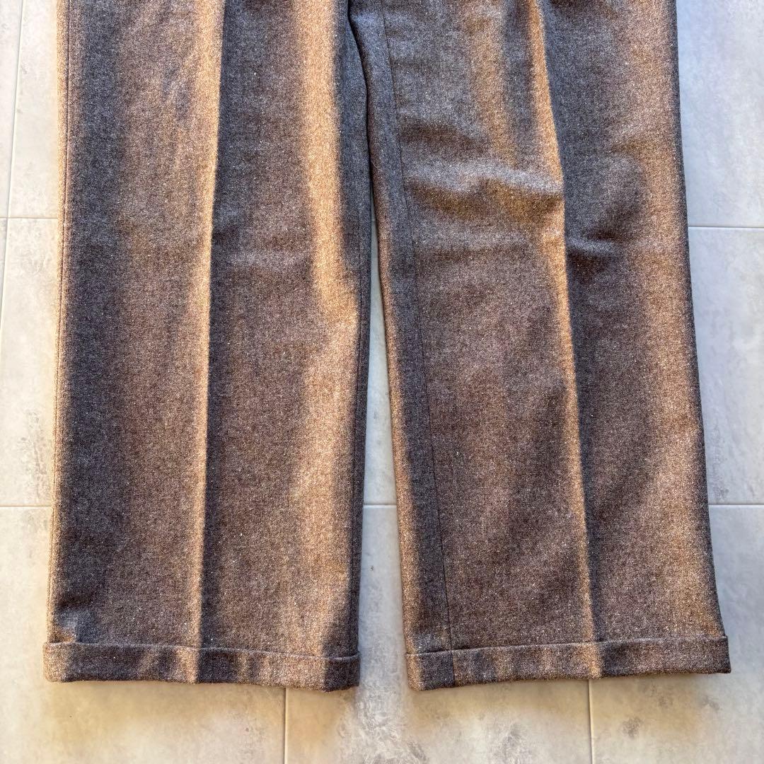 【ほぼ未使用】ドライボーンズ 50s W36 ワイドタックパンツ シルク混 極太