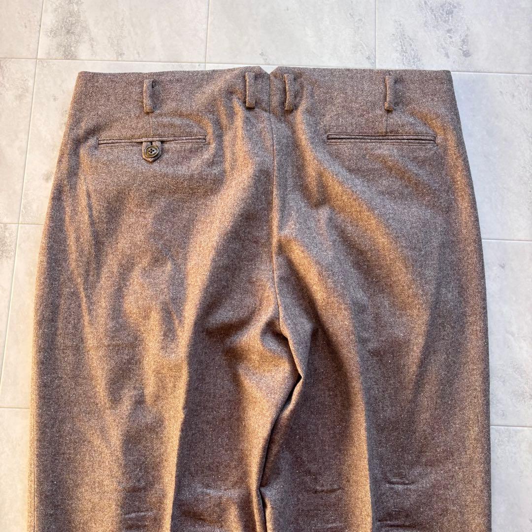 【ほぼ未使用】ドライボーンズ 50s W36 ワイドタックパンツ シルク混 極太