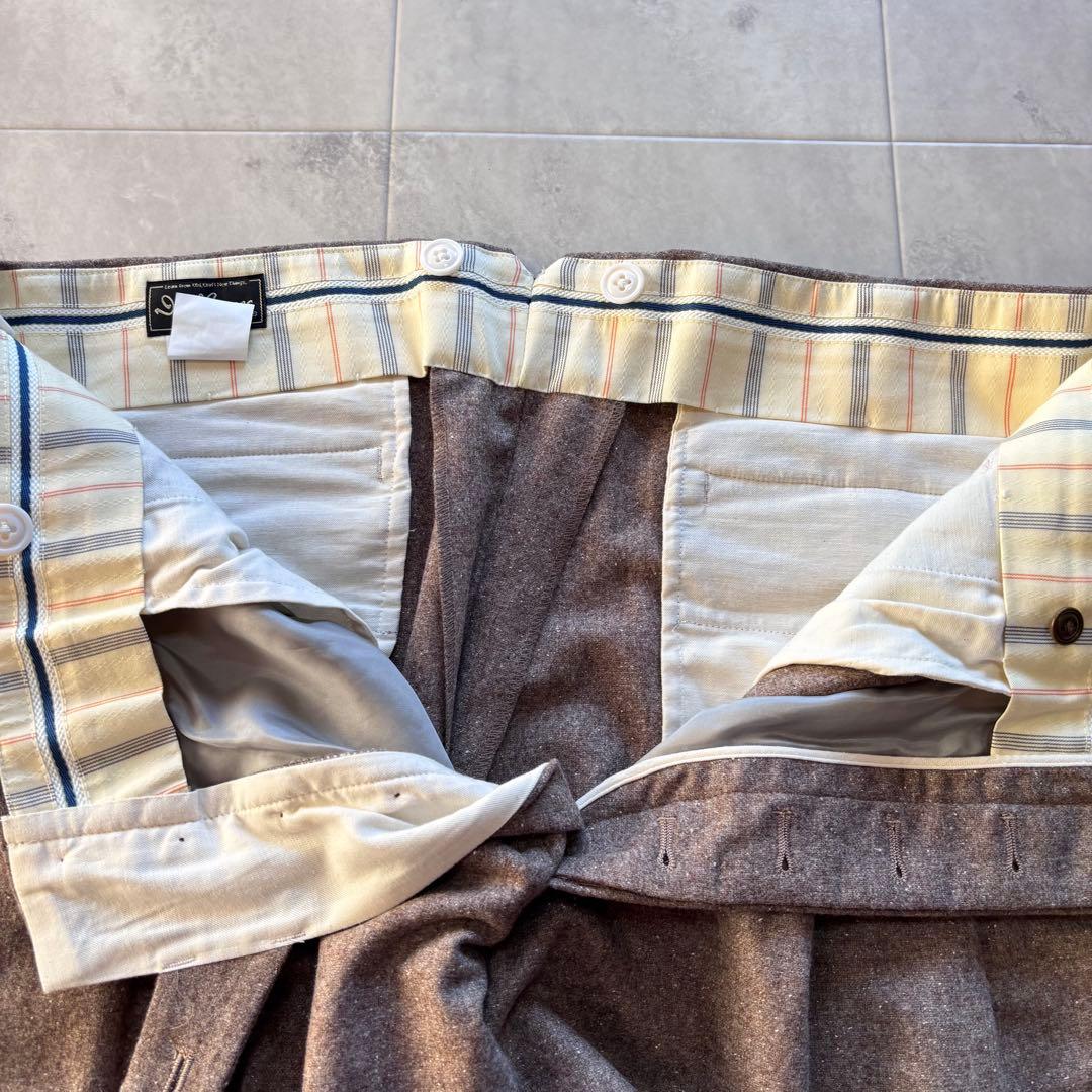 【ほぼ未使用】ドライボーンズ 50s W36 ワイドタックパンツ シルク混 極太