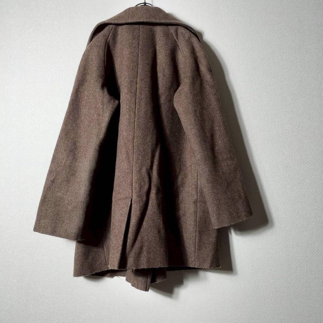 ワイズ Y's ヨウジヤマモト 女優襟Pコート ハーフコート 裁ち切り ウール
