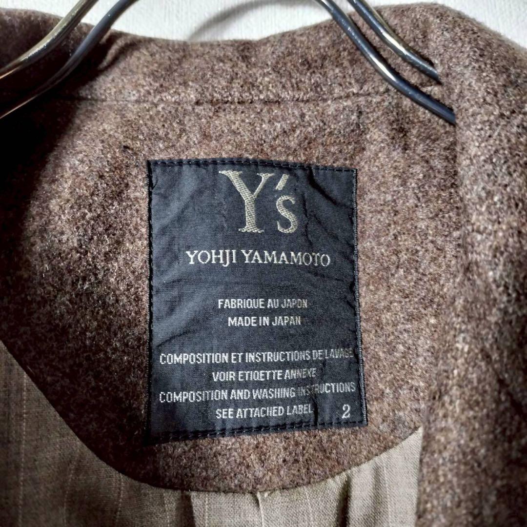 ワイズ Y's ヨウジヤマモト 女優襟Pコート ハーフコート 裁ち切り ウール