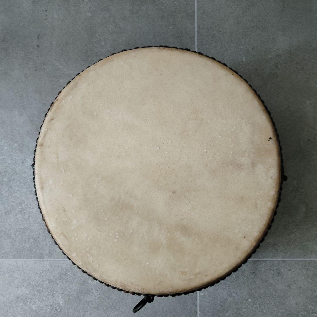 和太鼓 長胴 一尺 φ30cm 木製皮張 鉄製取手4箇所 撥 台付セット
