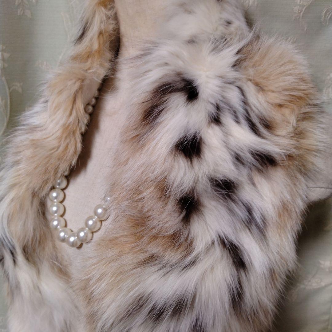 美品✩リンクス✩ファーマフラー✩柔らか✩ふわふわ✩付け襟に✩留め具無し