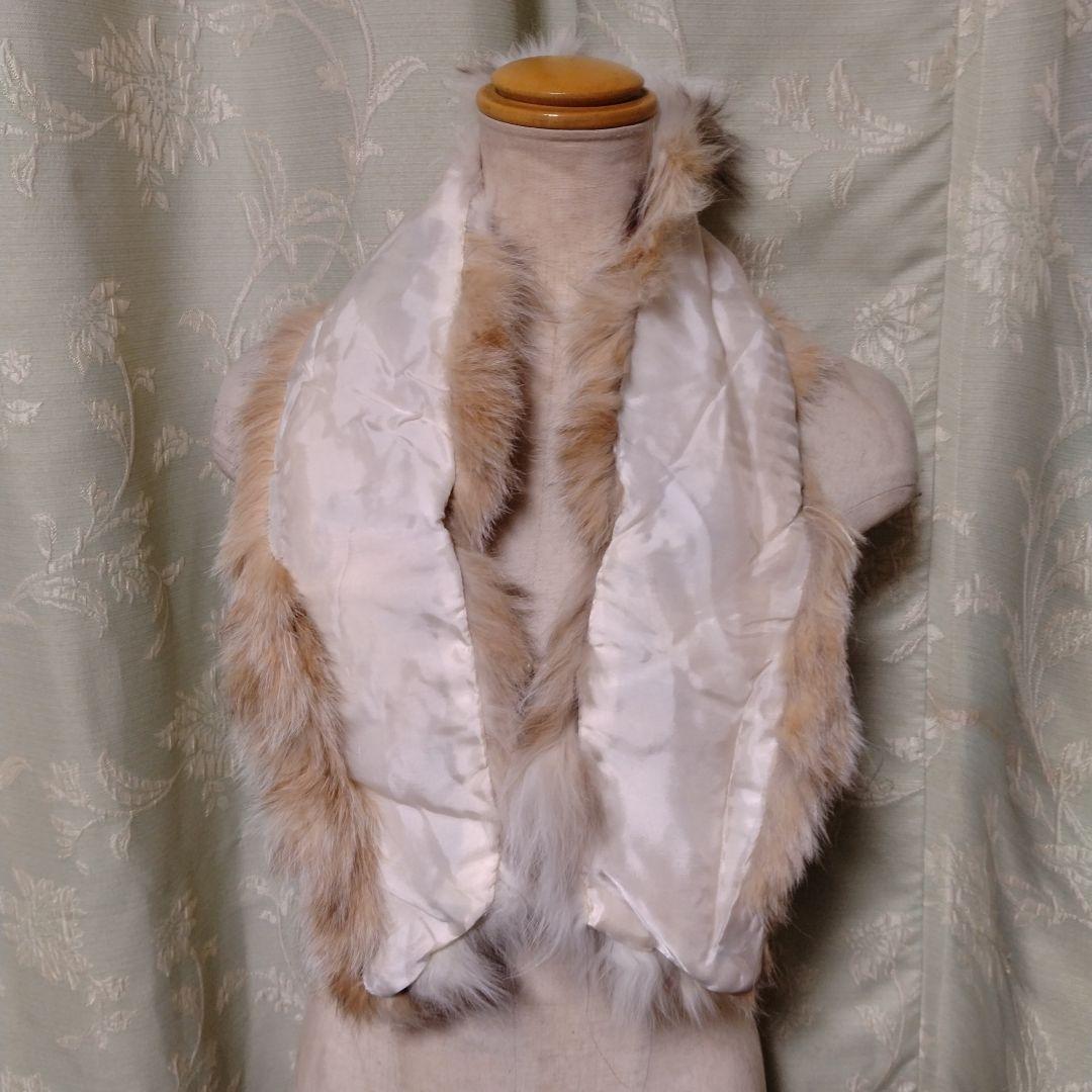 美品✩リンクス✩ファーマフラー✩柔らか✩ふわふわ✩付け襟に✩留め具無し