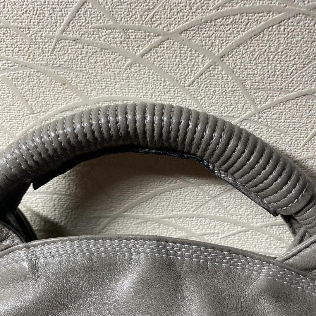 【美品】LOEWE ナッパアイレ ハンドバッグ 羊革 シルバーグレー アナグラム