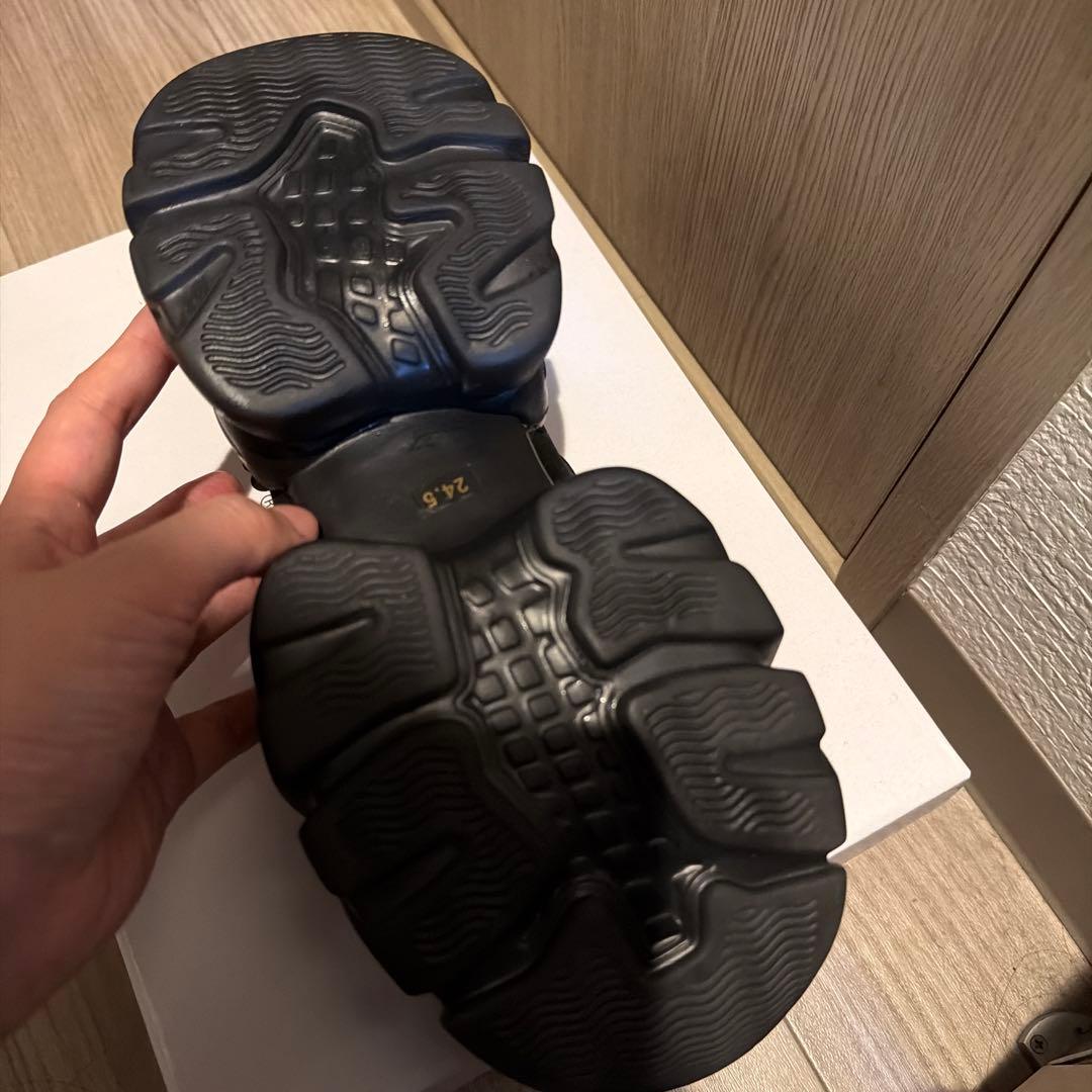 MARY QUANT× PUBLUX ブラック クロスコードスニーカー