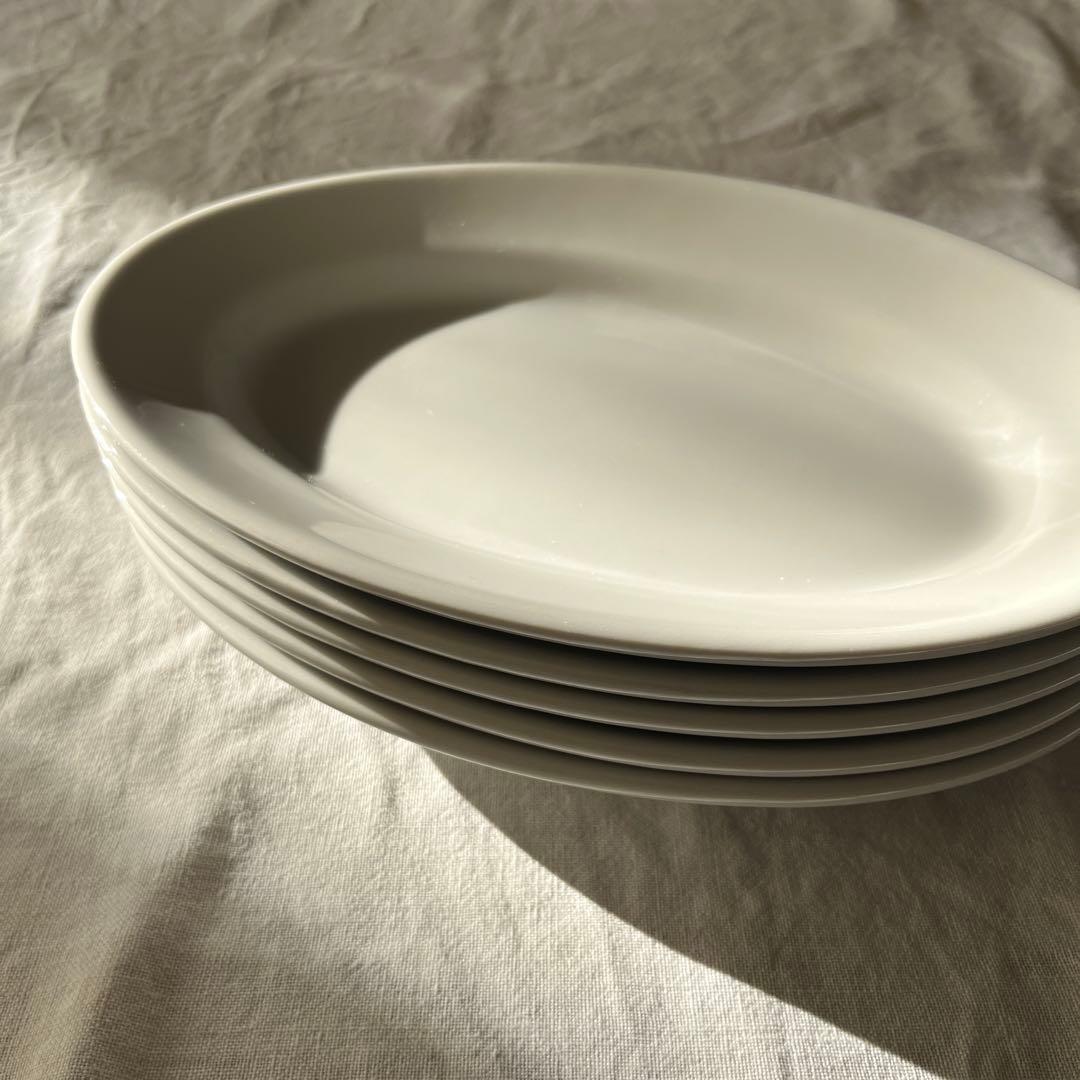 Saturnia オーバルホワイト皿 5枚セット 28cm