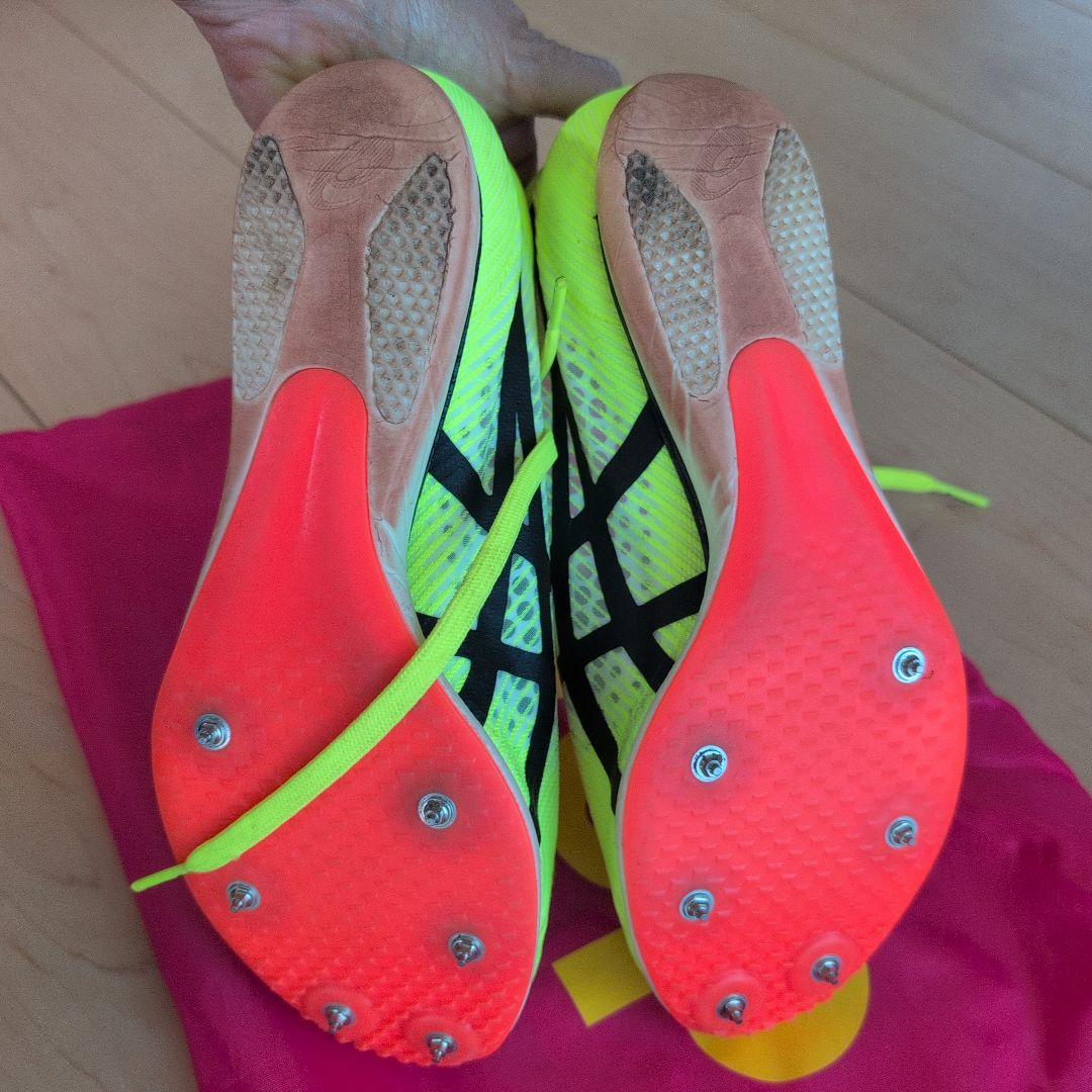 【美品】asics COSMORACER MD イエロー　レディース