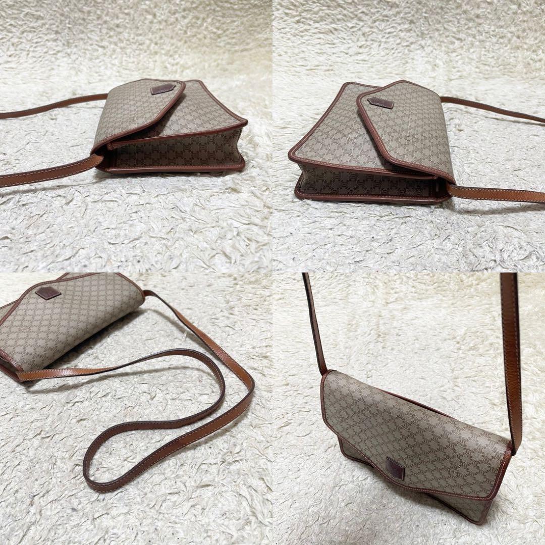 【良品】セリーヌ　ショルダーバッグ　レザー　PVC ロゴ金具　トリオンフ