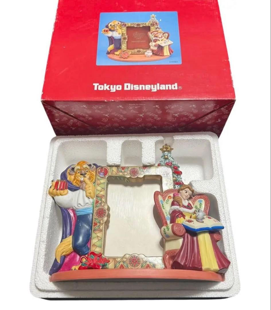 東京ディズニーランド クリスマスファンタジー 2006 美女と野獣 写真立て陶器