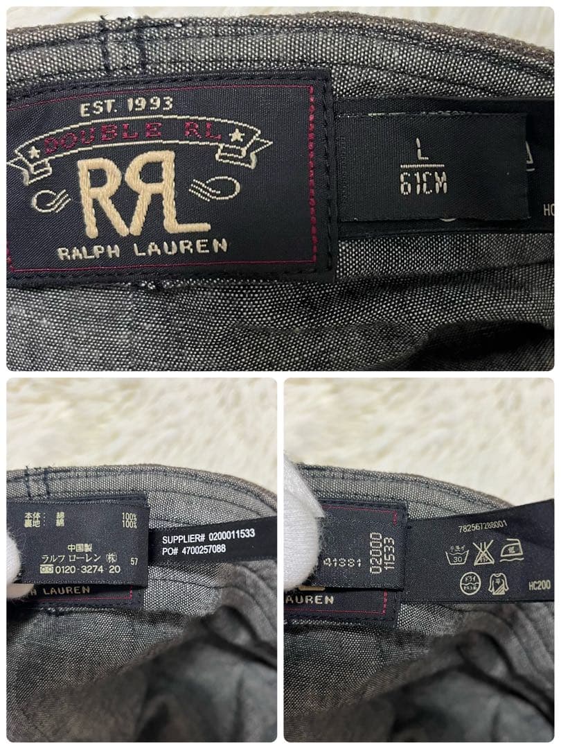 ダブルアールエル RRL キャスケット ハンチング ブラウン L