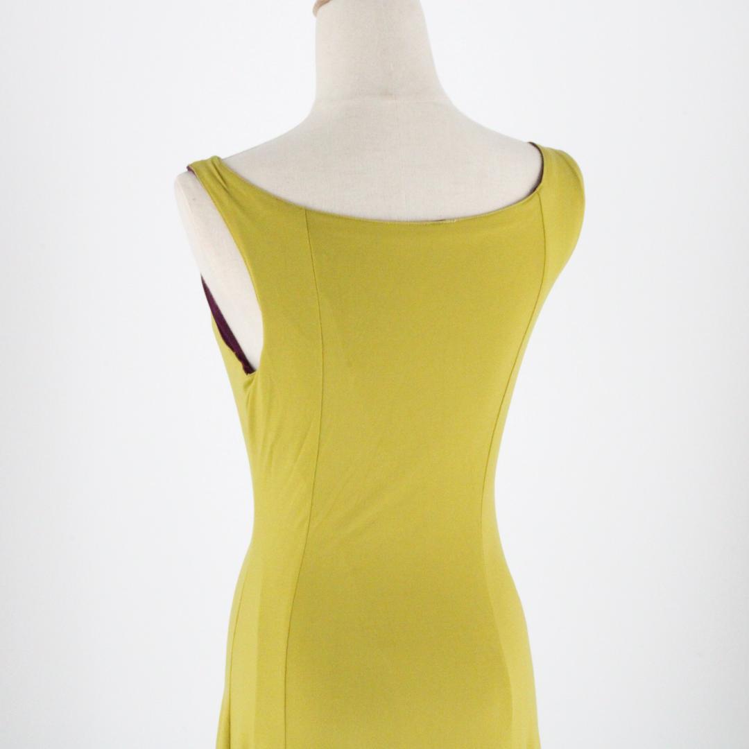 【美品 フラメンコ衣装】山吹色×パープル ドレス 大きく広がる裾 ワンピース