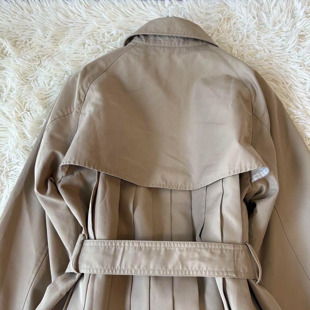 極美品　WEEKEND Maxmara ロゴプリーツステンカラーコート ベルト