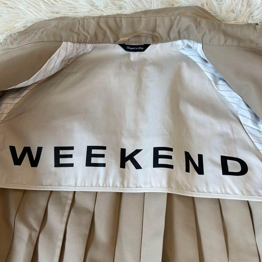 極美品　WEEKEND Maxmara ロゴプリーツステンカラーコート ベルト