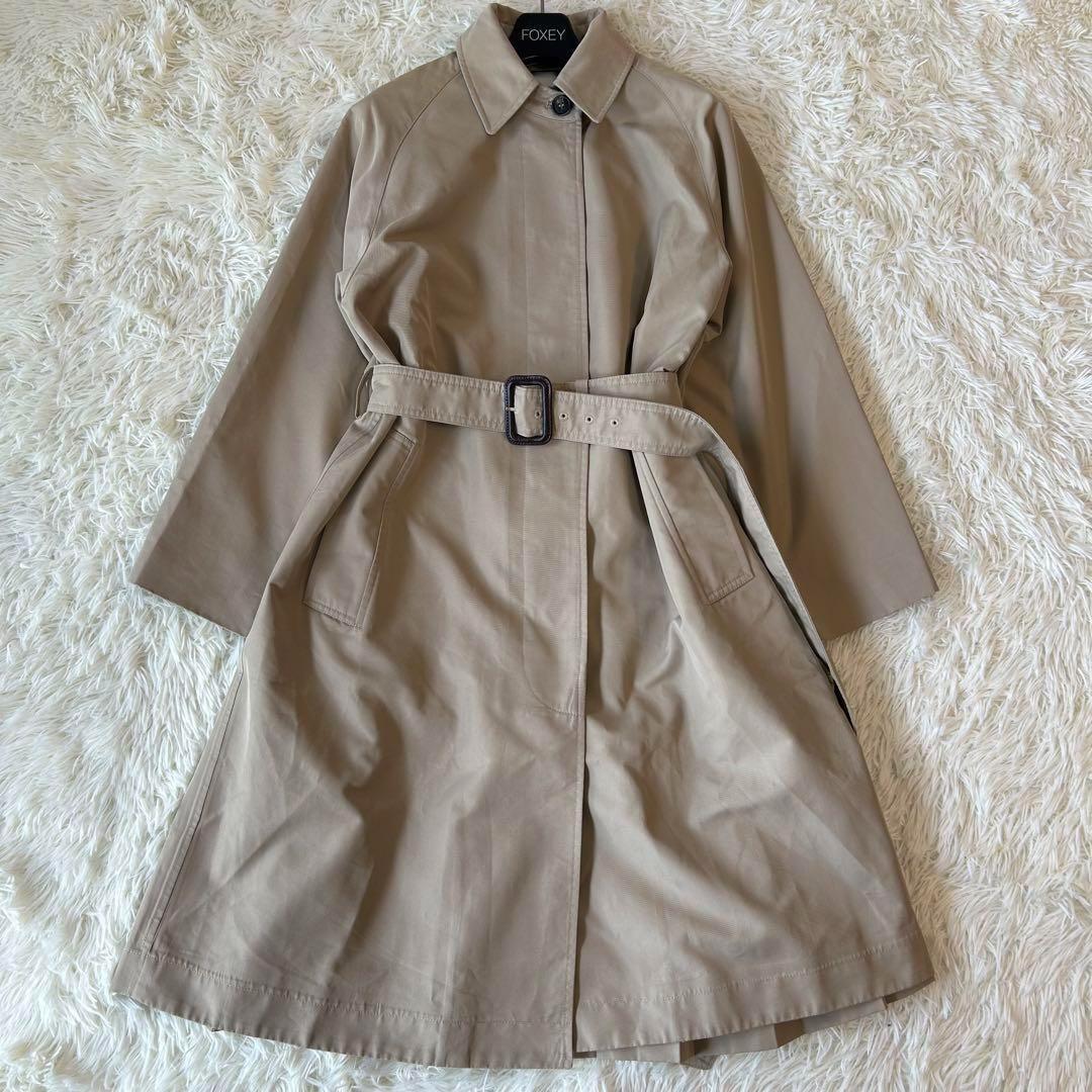極美品　WEEKEND Maxmara ロゴプリーツステンカラーコート ベルト