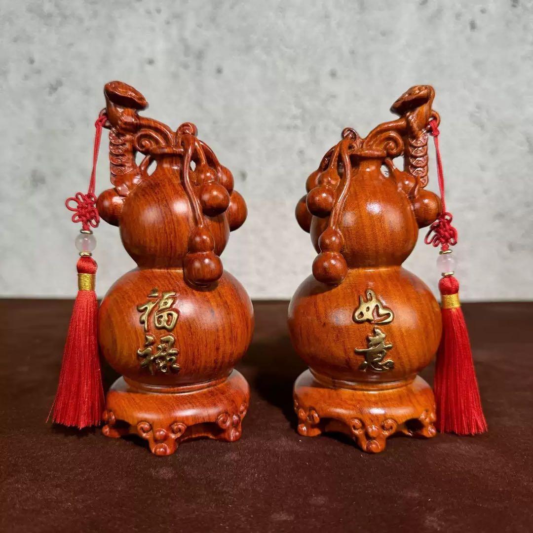 木製 福と喜の飾り物