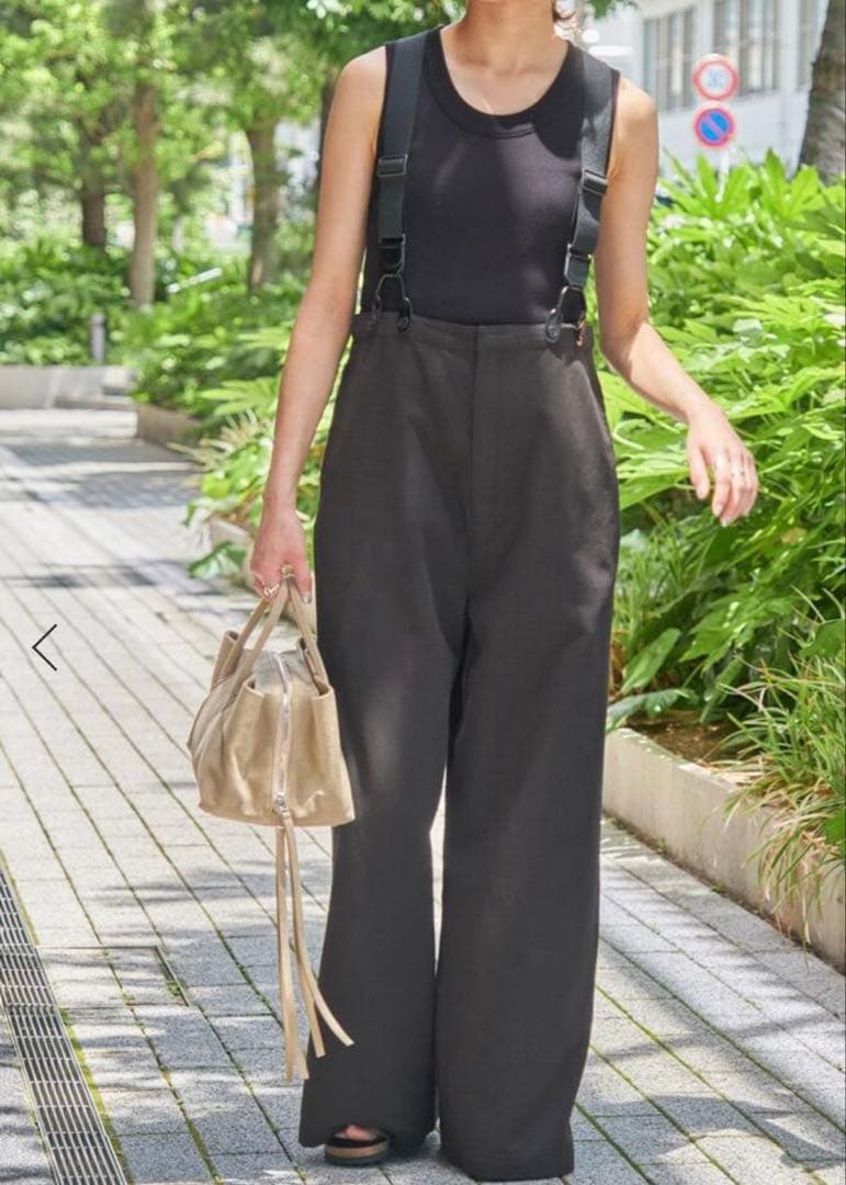 spick&span サスペンダー付ワーカーパンツ