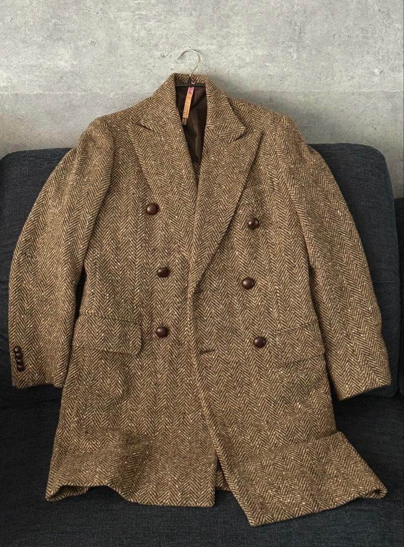 united arrows チェスターコート　ダブルコート　ツイード　Lサイズ