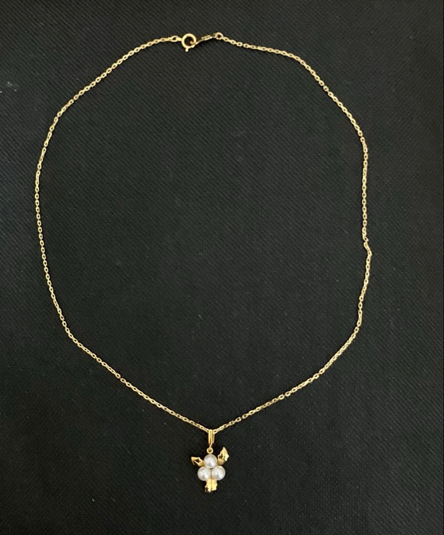 再出品【美品】ミキモト パールネックレス K18イエローゴールド