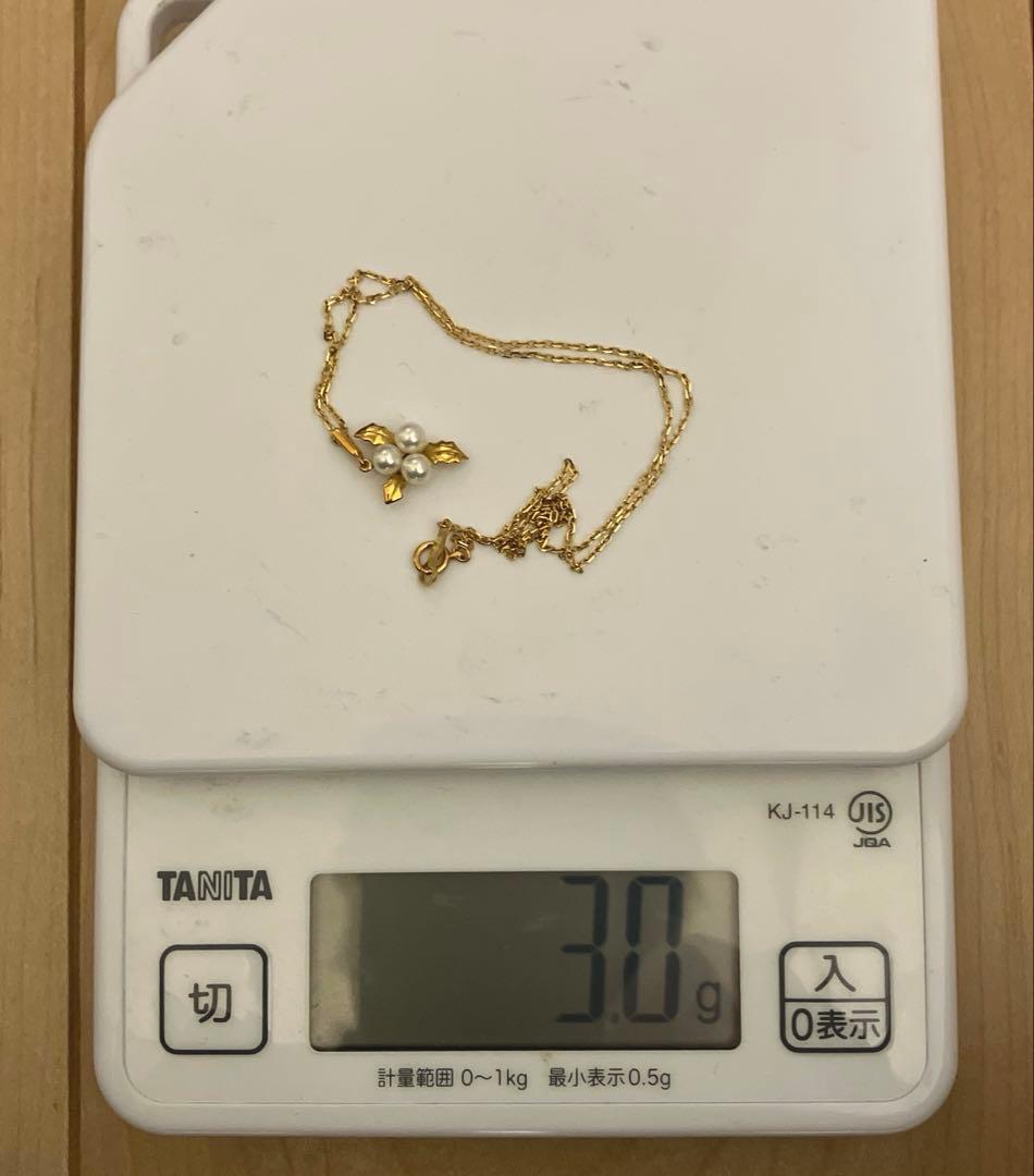 再出品【美品】ミキモト パールネックレス K18イエローゴールド