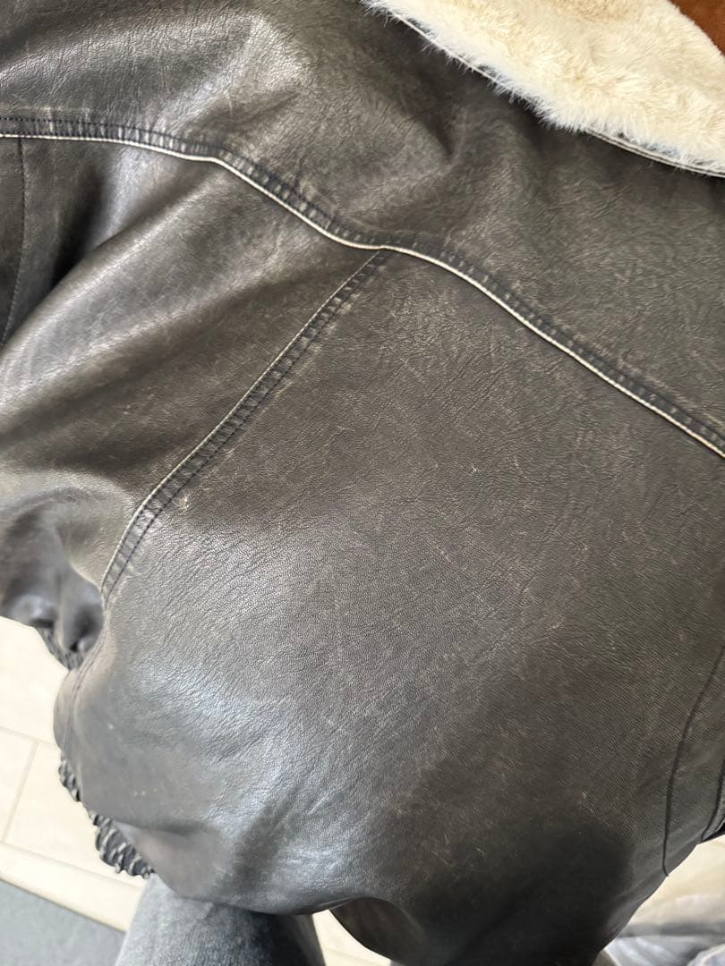 SLY ブラック　ファー襟 レザージャケットVINTAGE F ブルゾン