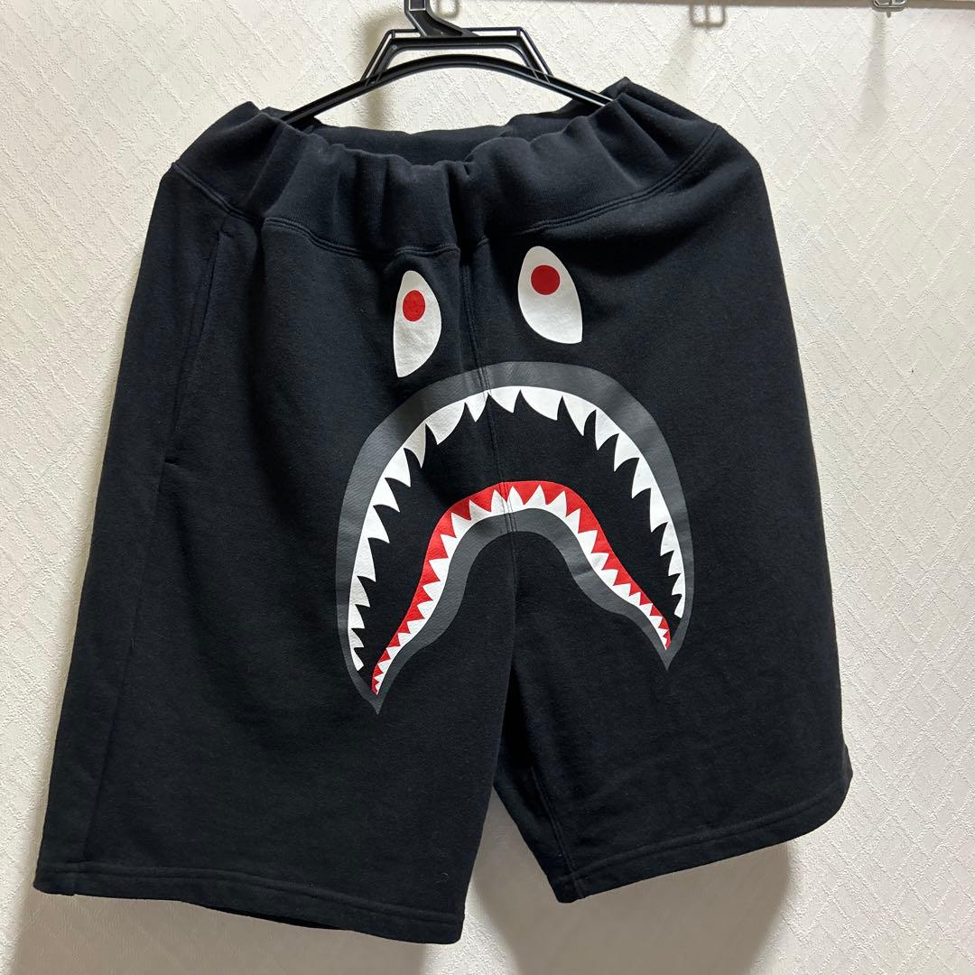 BAPE シャークプリント ショートパンツ 黒