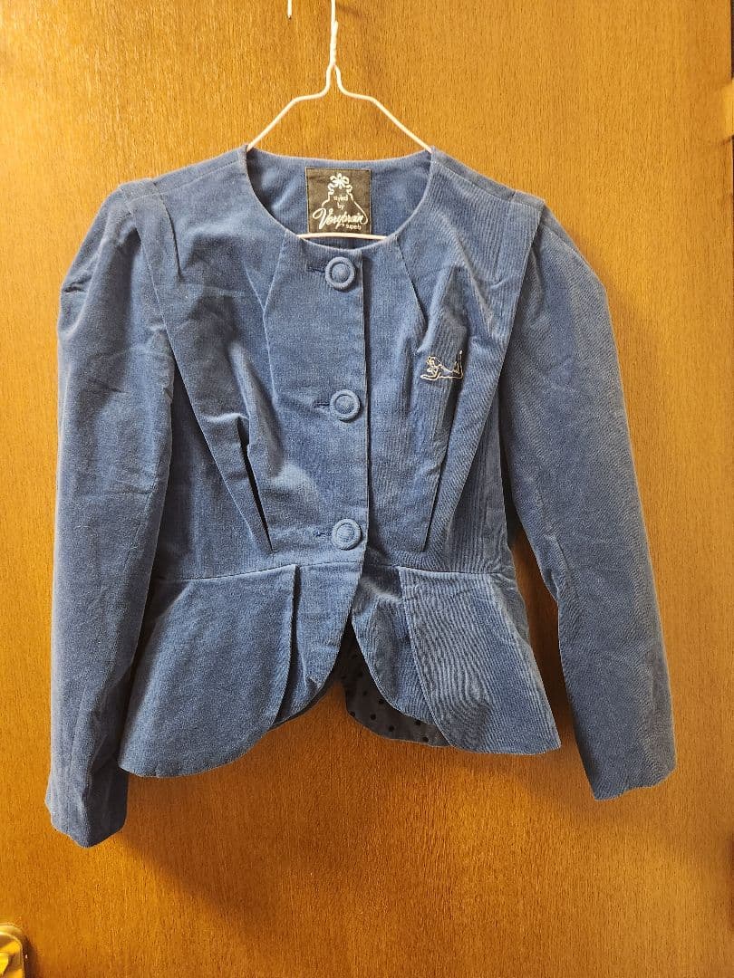 コーデュロイノーカラーネイビージャケット