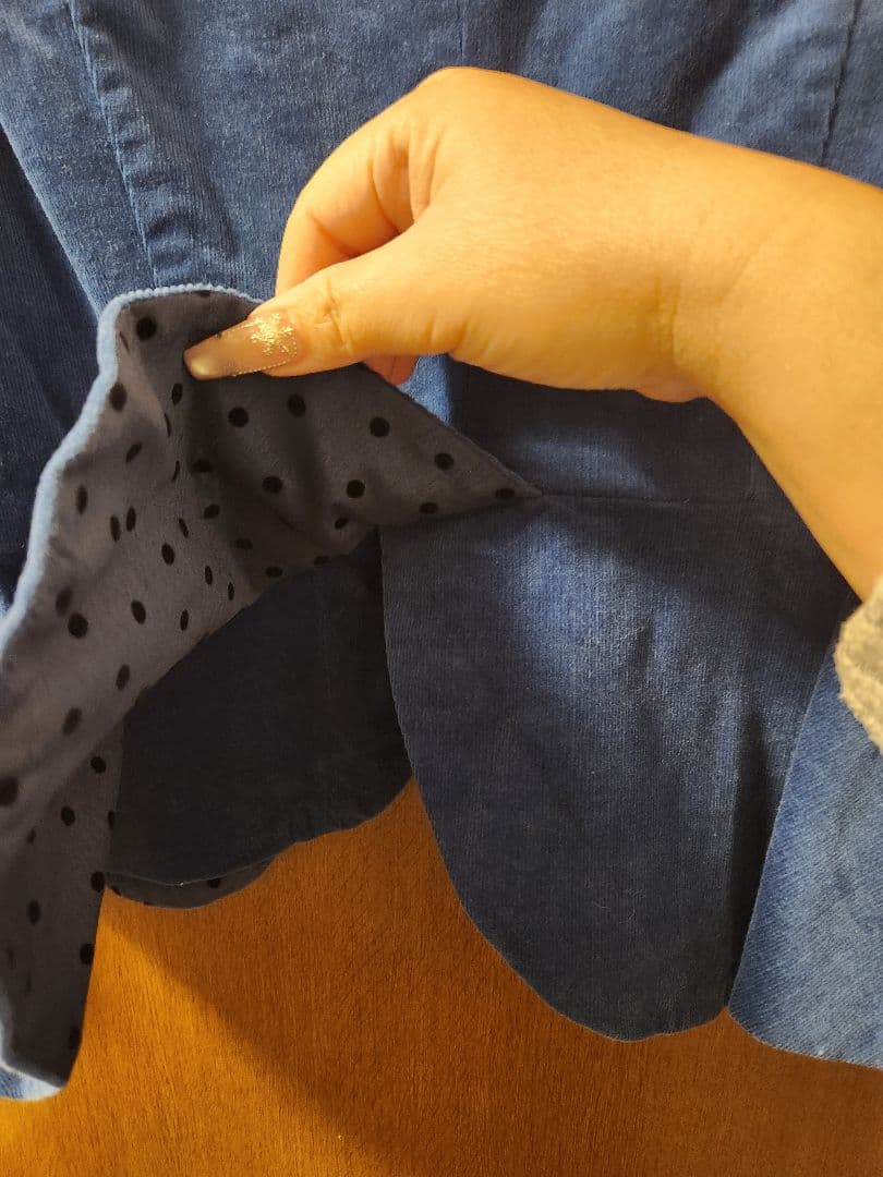 コーデュロイノーカラーネイビージャケット