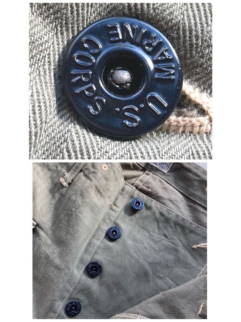 オムオム　バズリクソンズ　大戦　ワイドカーゴパンツ　カーキ　W34