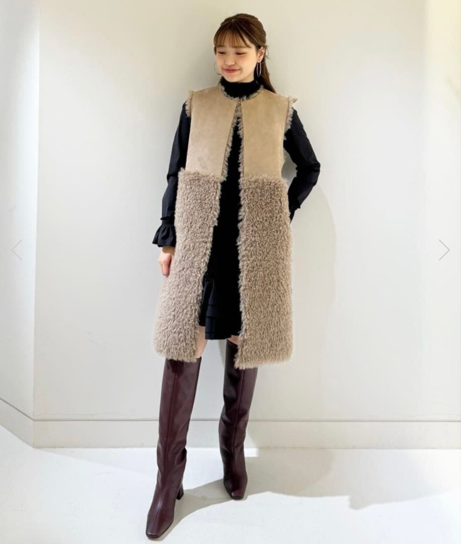 アルアバイル　リバーシブルボアロングジレ　02 M