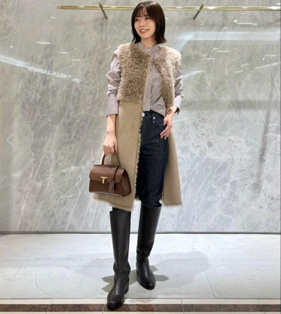 アルアバイル　リバーシブルボアロングジレ　02 M