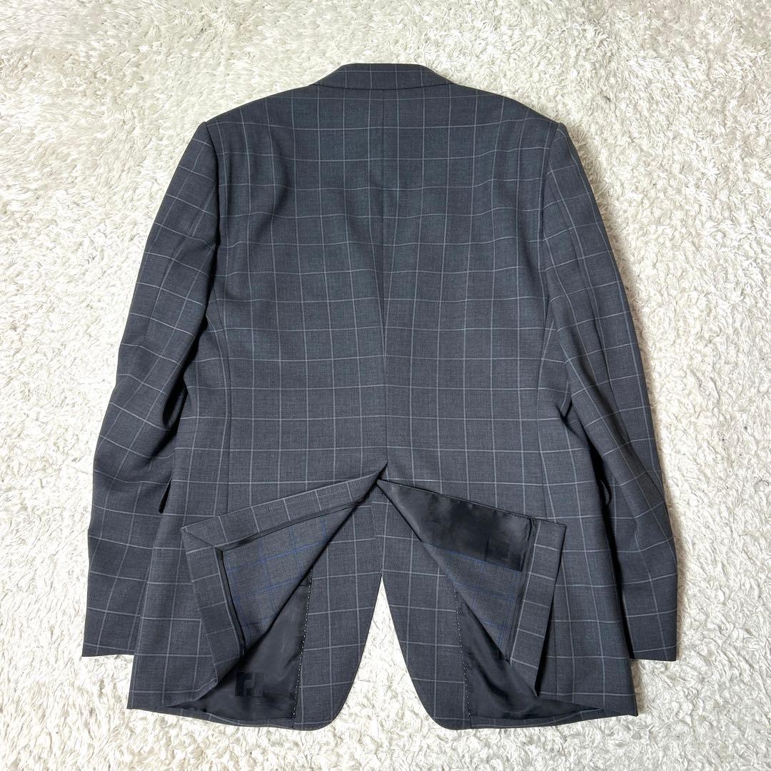 【極美品】renoma HOMME セットアップスーツ グレーチェック XL