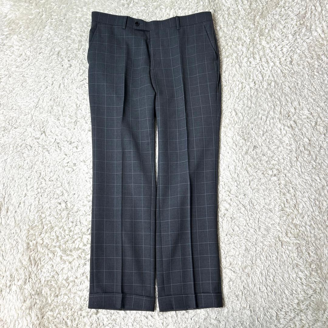 【極美品】renoma HOMME セットアップスーツ グレーチェック XL