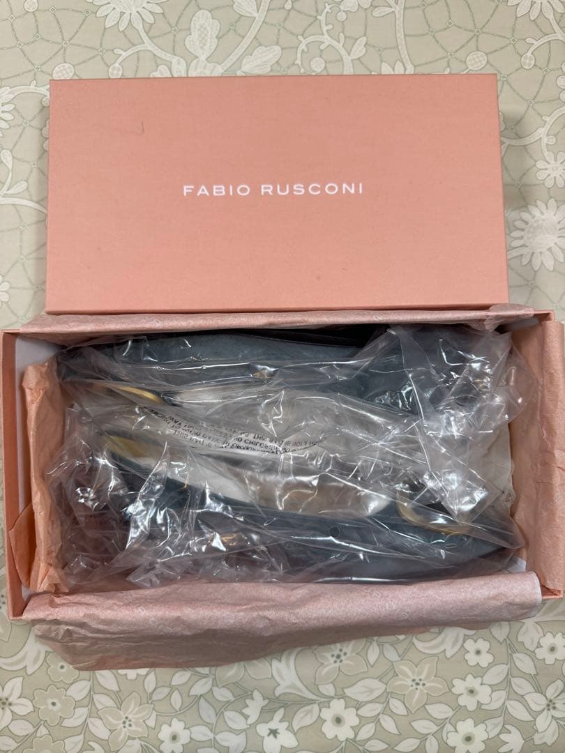 FABIO RUSCONI ブルーグレー フラットシューズ