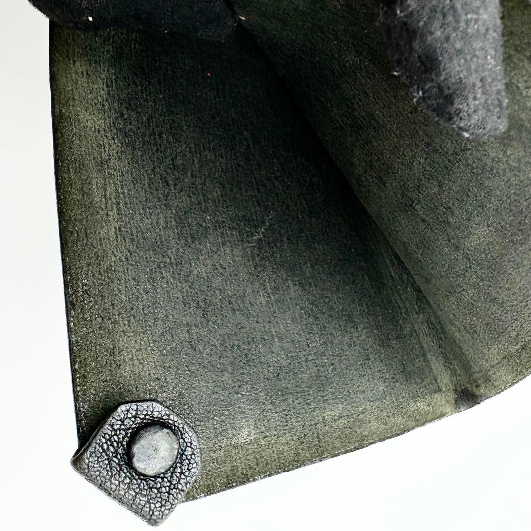 スジ HERMES エルメス　黒 タルマック　ブラック　パスポートケース