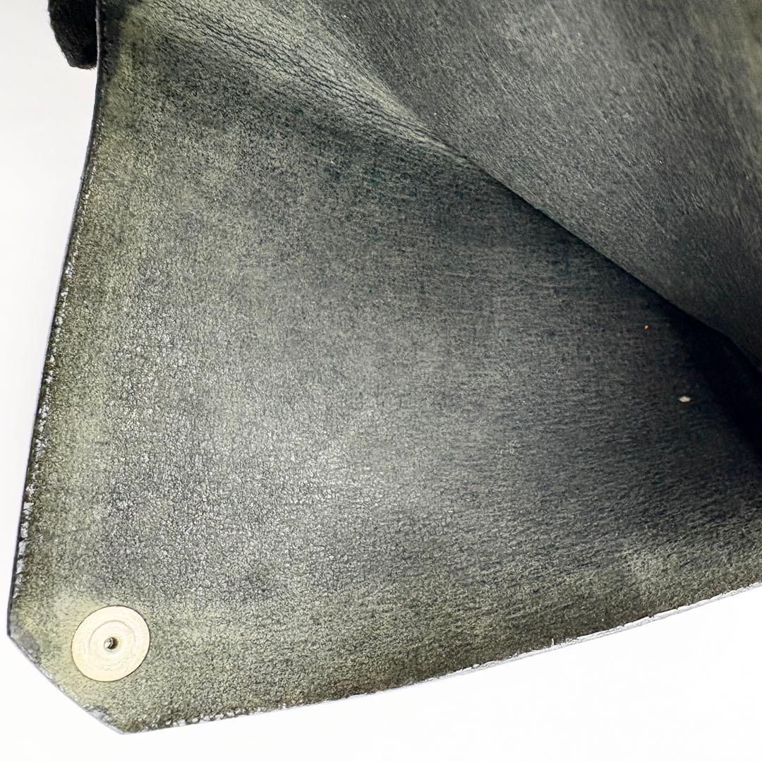 スジ HERMES エルメス　黒 タルマック　ブラック　パスポートケース