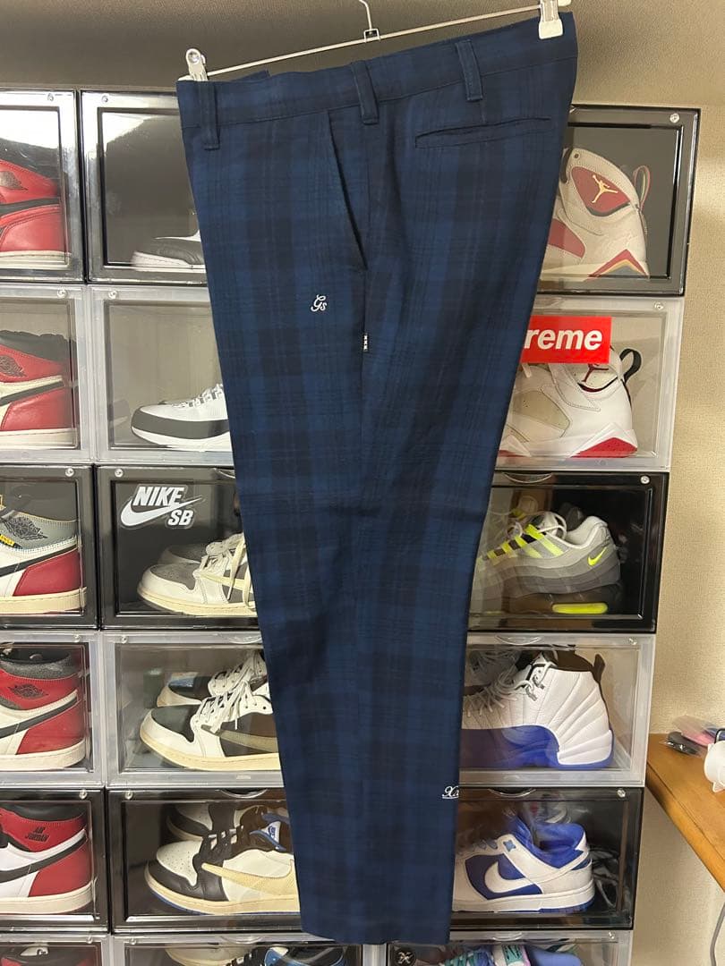 GOD SELECTION XXX ネイビー チェックパンツ XL