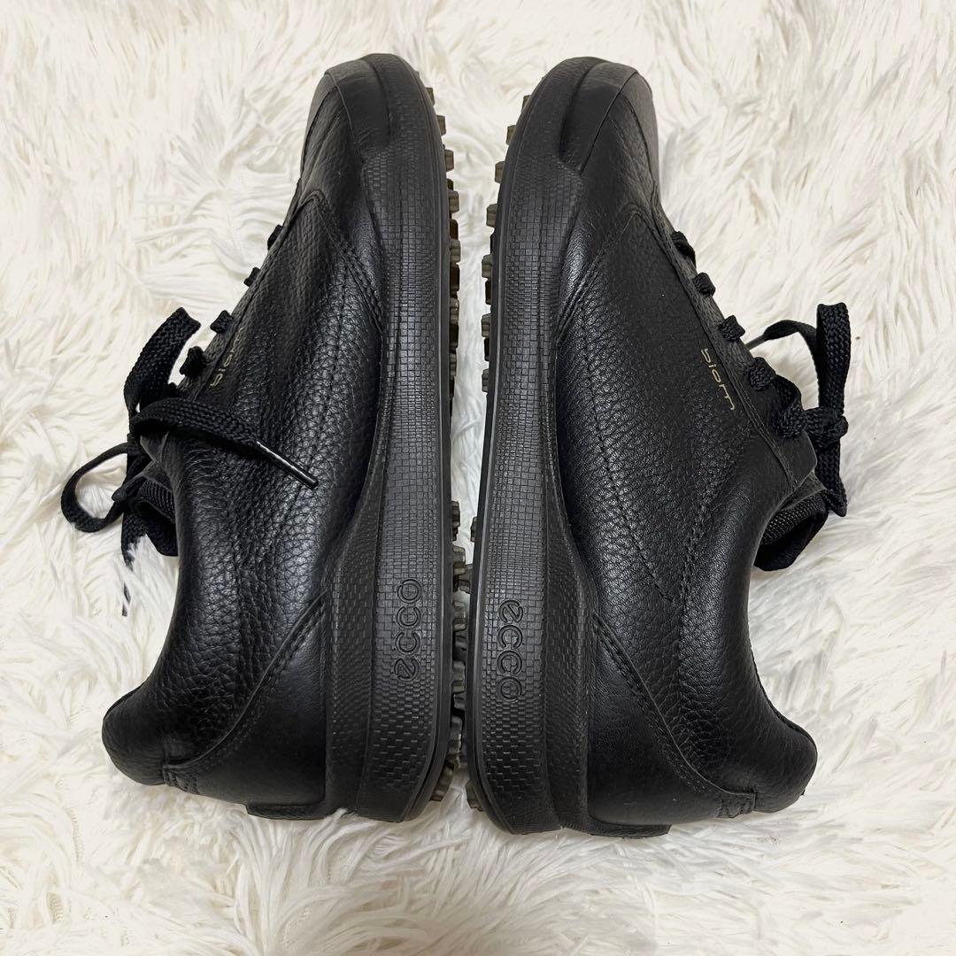 極美品 ECCO BIOM HYBRID シボ レザー ゴルフシューズ 25.5