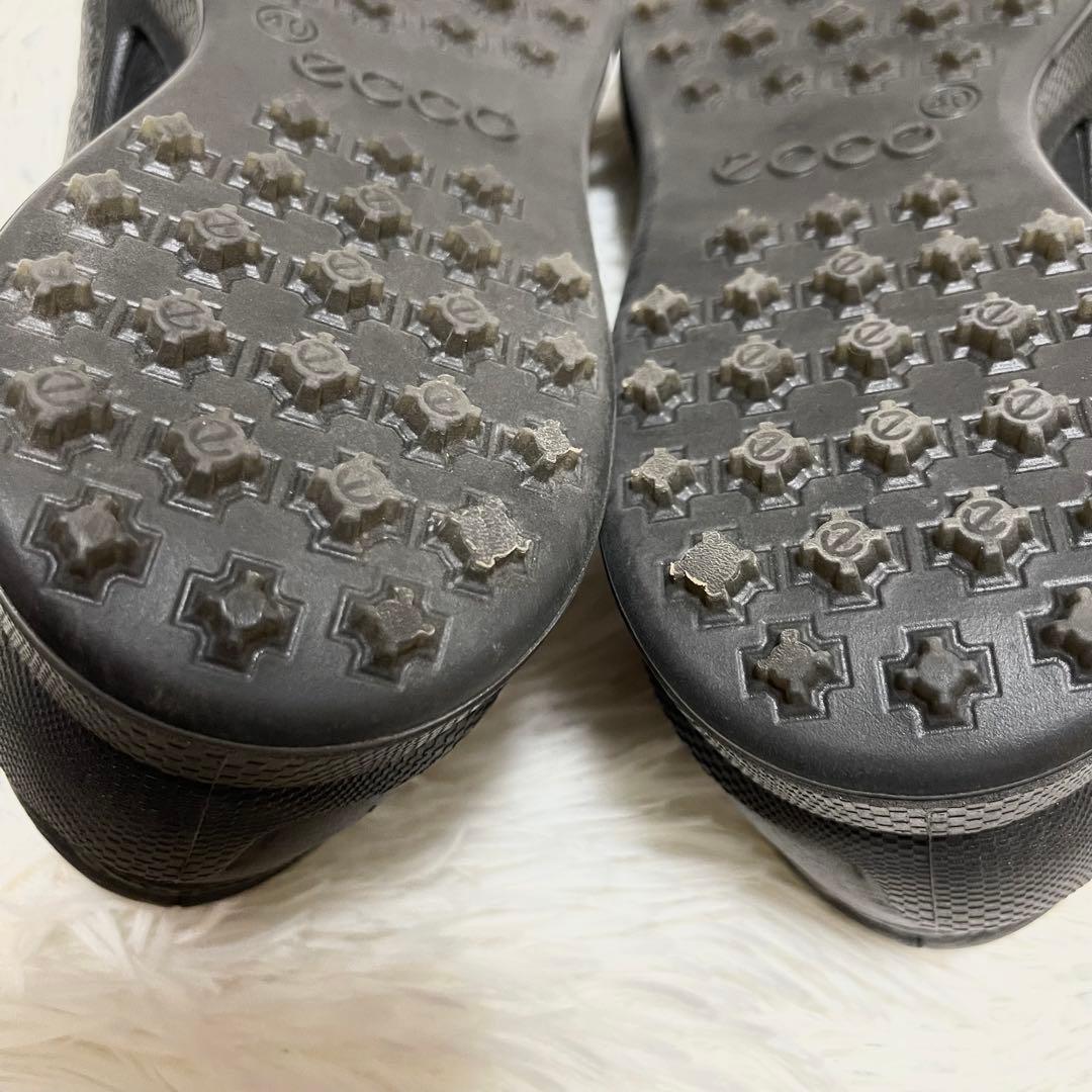極美品 ECCO BIOM HYBRID シボ レザー ゴルフシューズ 25.5