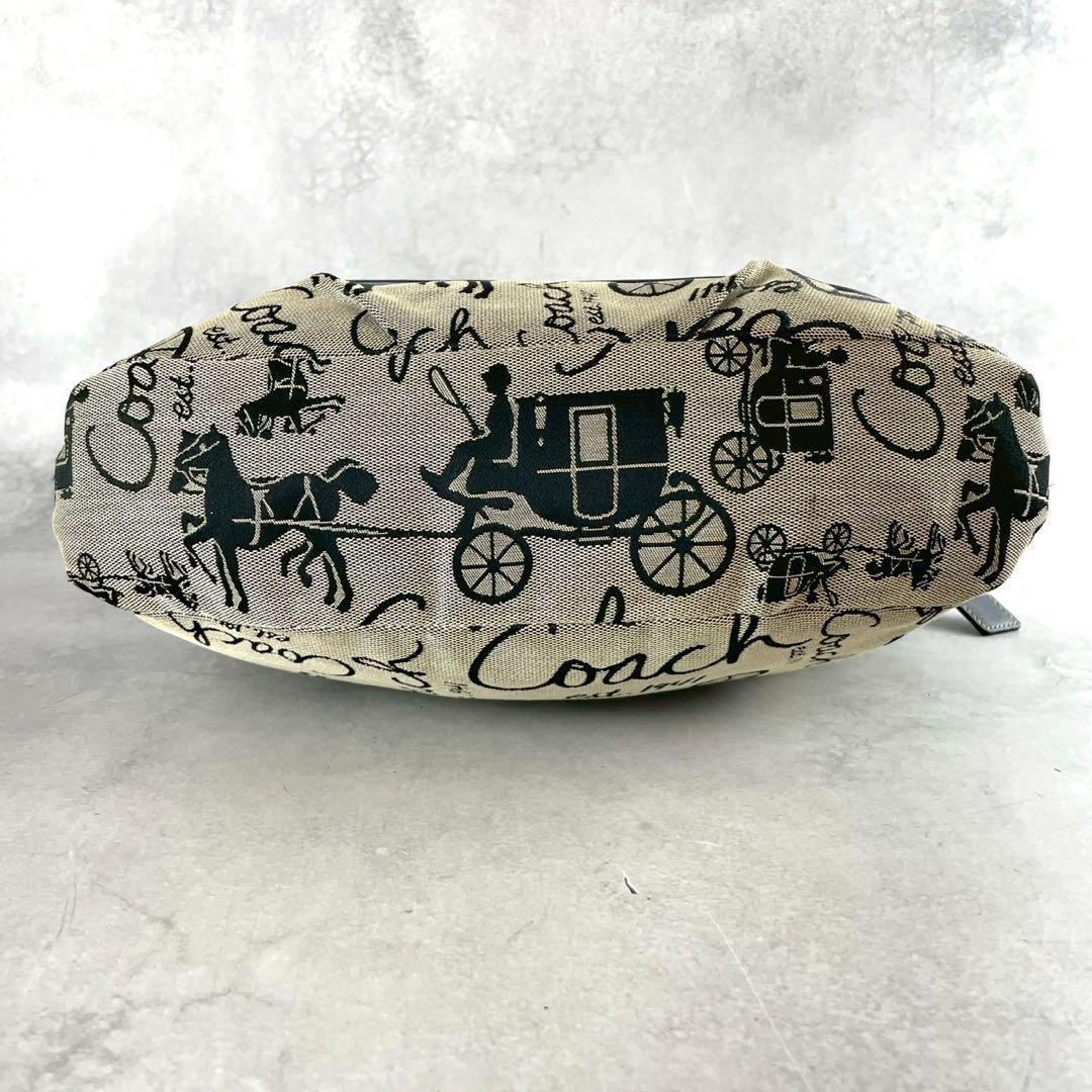 希少 美品 コーチ メッセンジャーバッグ ホースアンドキャリッジ 斜め掛け 黒