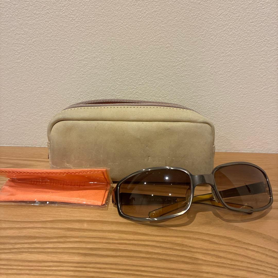 クリスチャンロス　ブラウン 偏光レンズ サングラス ケース付き