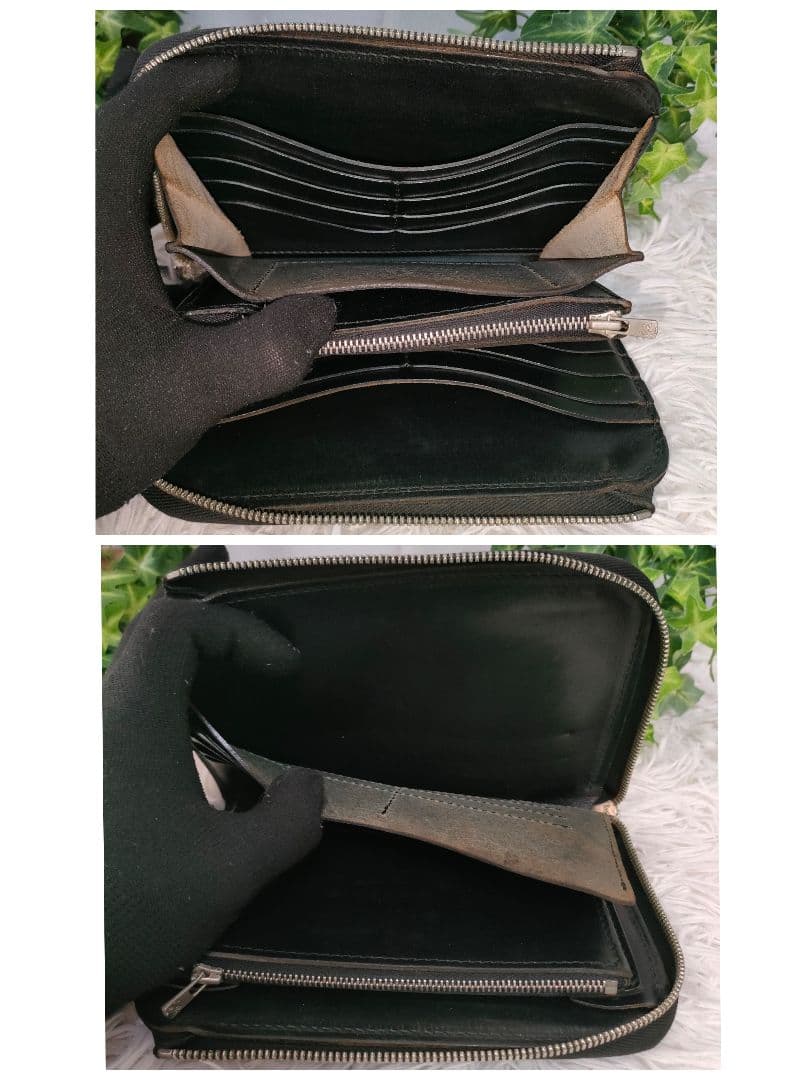 ALZUNI 二つ折り財布 ブラック レザー アルズニ 財布 黒 革 牛革