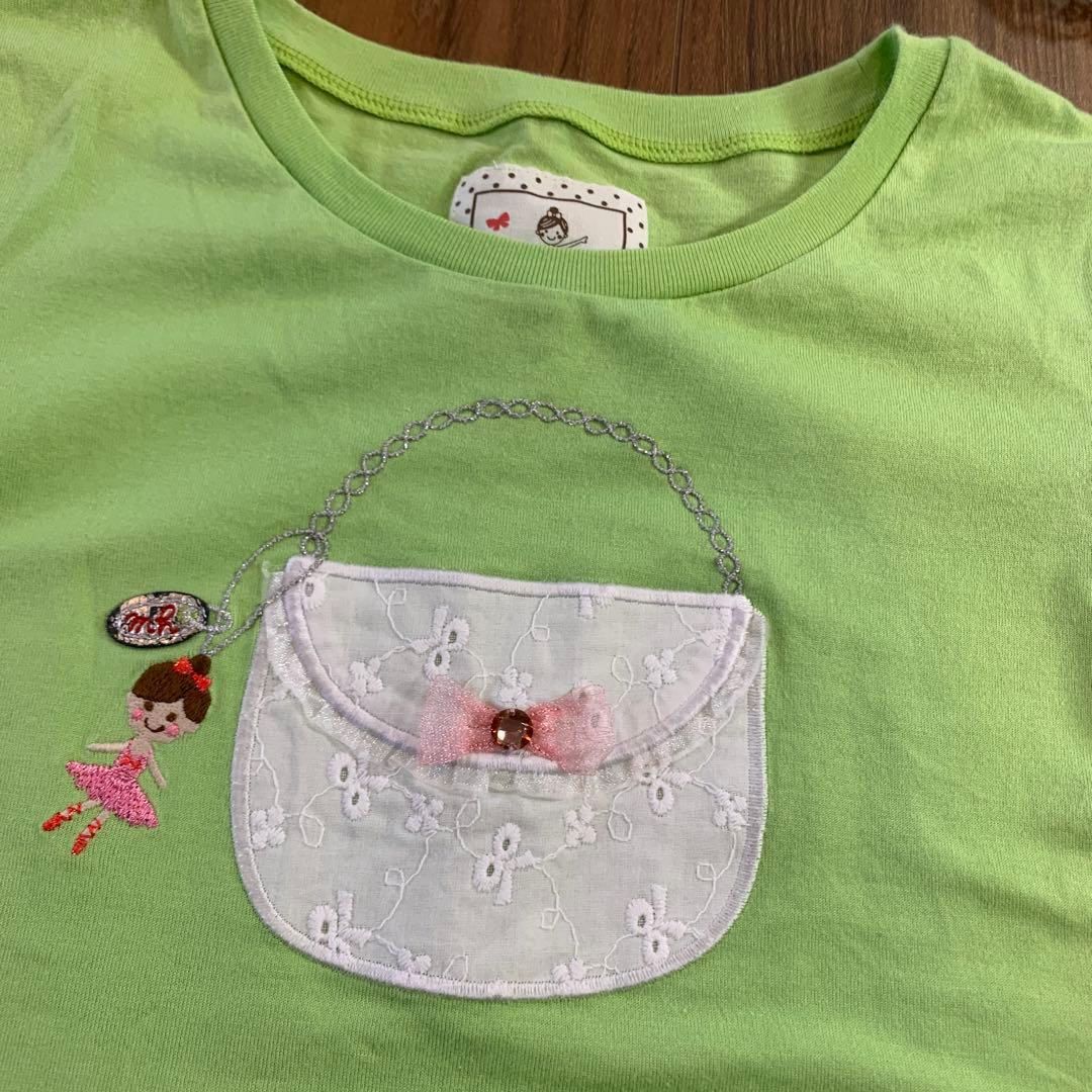 新品　美品　カラフル　ミキハウス　Tシャツ　140 リーナちゃん　ドレス　リボン