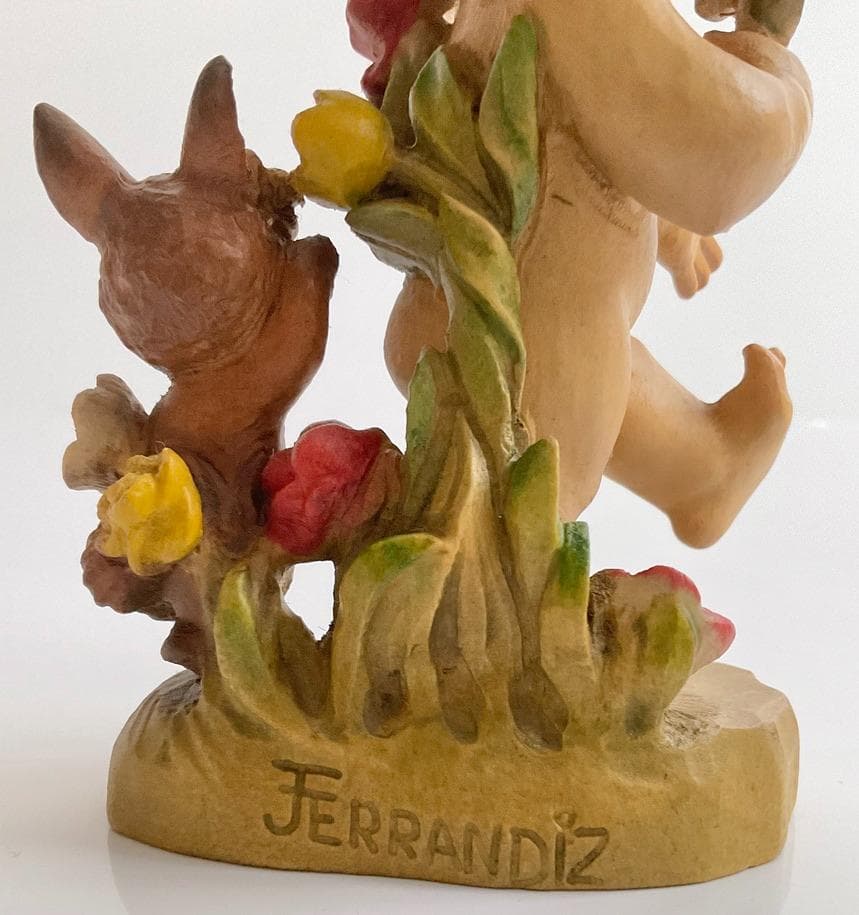 ANRI アンリ Nature Girl 木彫り人形 フェランディス 6インチ