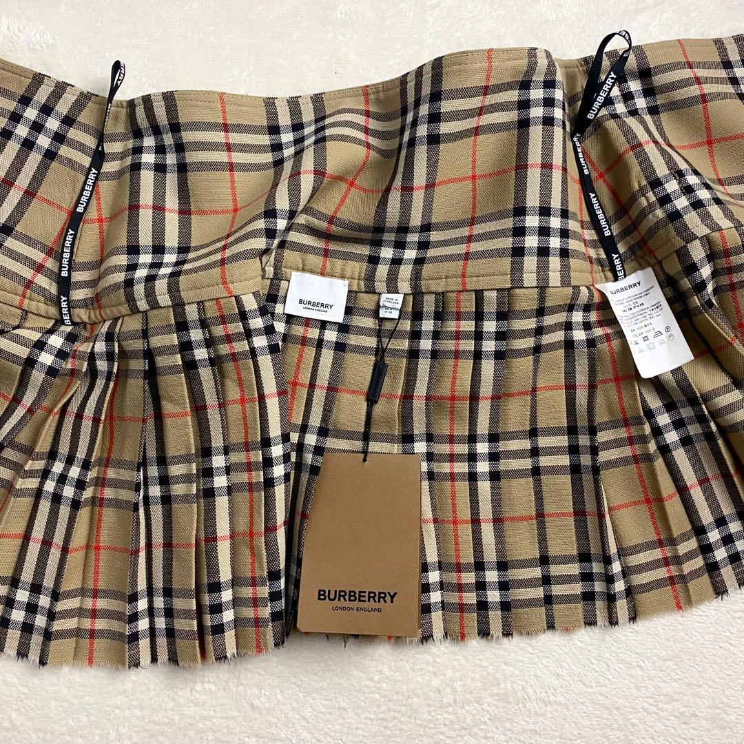 【未使用☆即売】バーバリー ノバチェック スカート プリーツ ベルト 現行 XS
