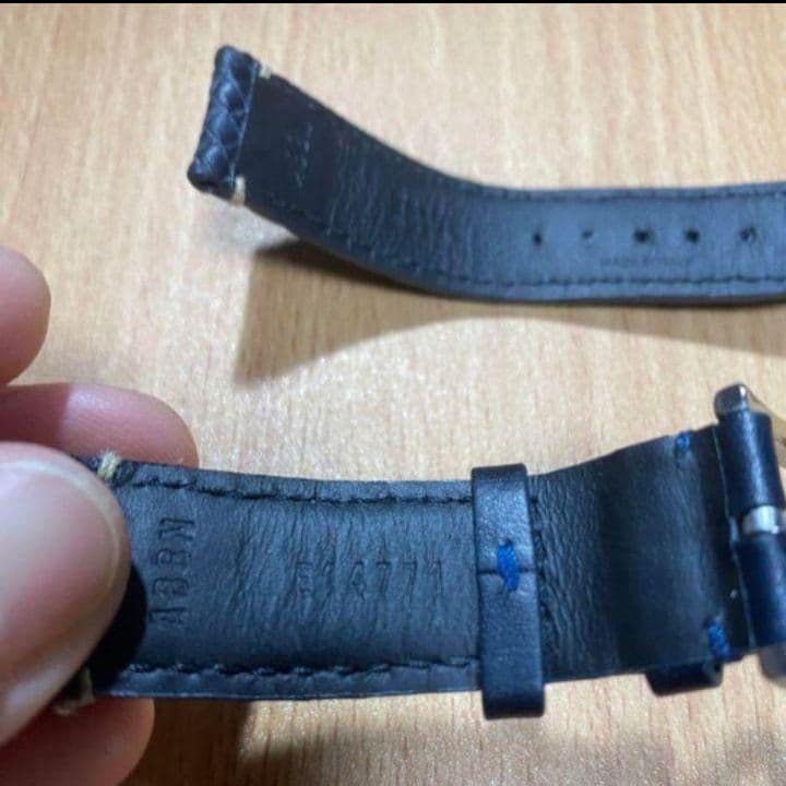 IWC レザーベルト 20mm-18mm ネイビー　マーク 再出品